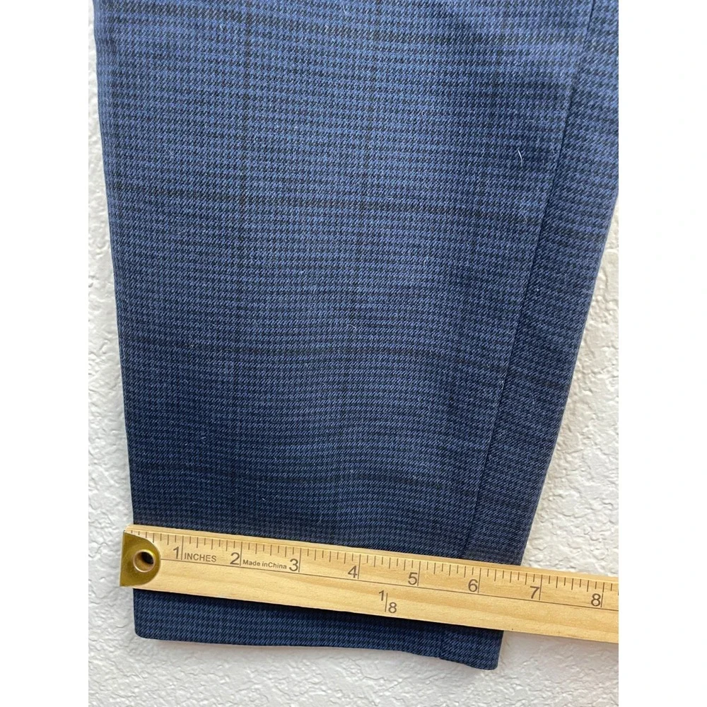 Banana Republic Slim Tapered Fit Pants Slacks Mens 32x34 Blue‎ Windowpane Plaid